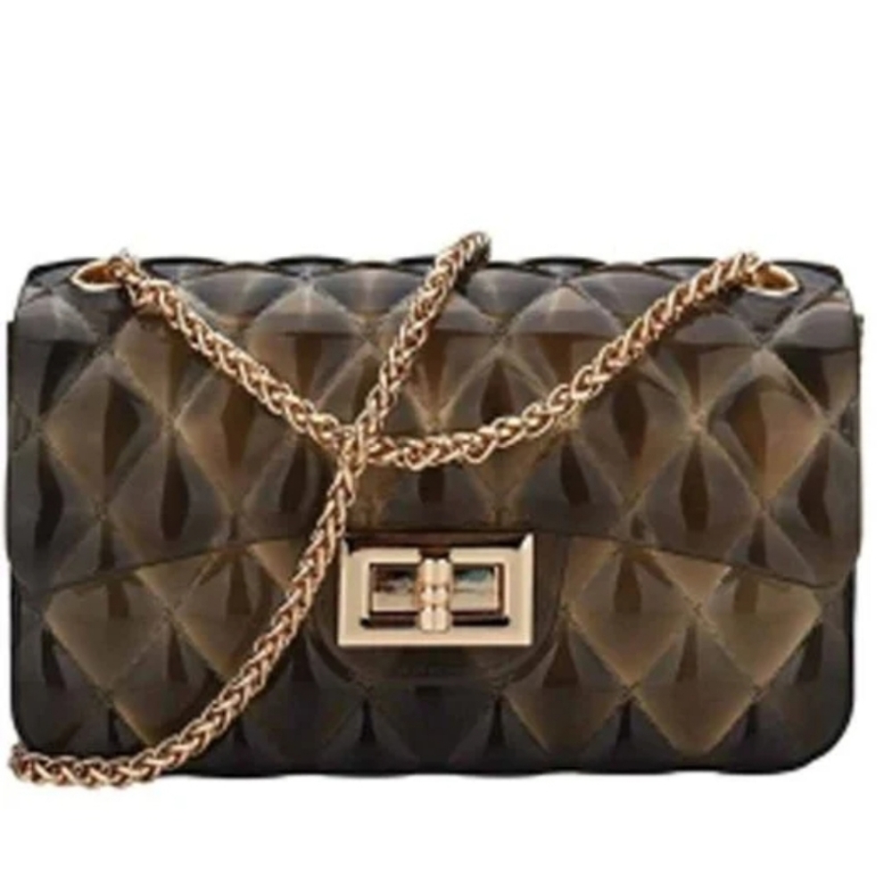 Gold Trimmed Quilted Ombre Jelly Handbag